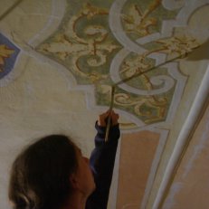 2. Hynčina 2012. Detail při retuši. Zodpovědný restaurátor MgA.Dušan Rohlík